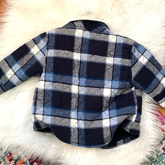 GAP Baby Blue Flannel Plaid Shirt Jacket/Shacket - Picture 7 of 8